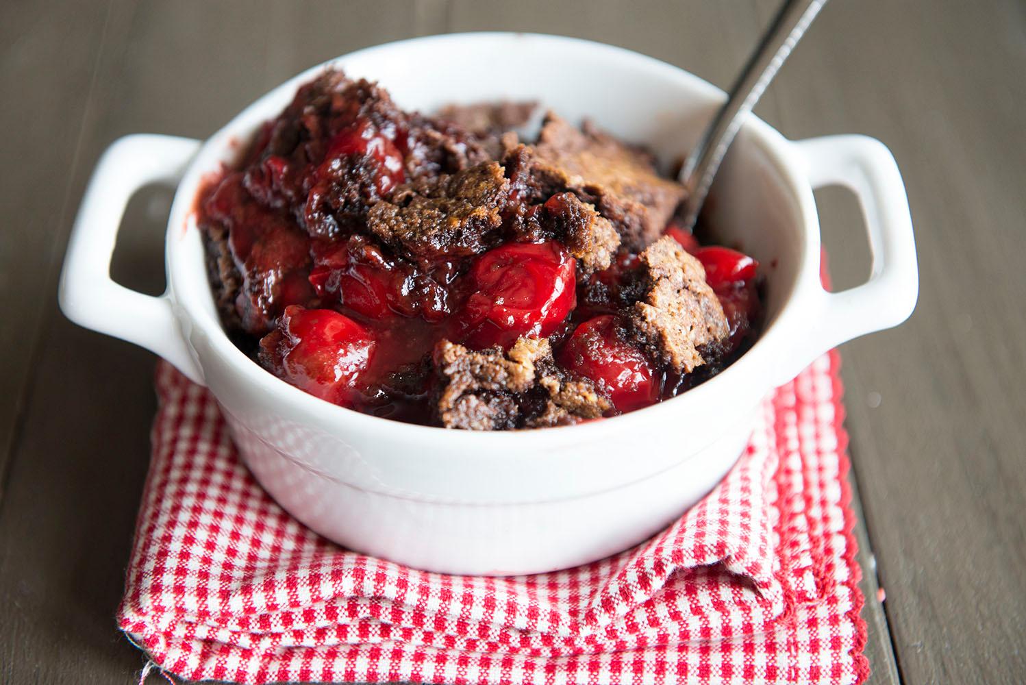 three-ingredient cherry dump cake